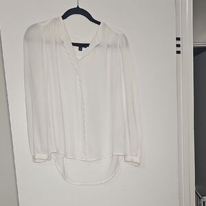 J. Crew White Scalloped Blouse